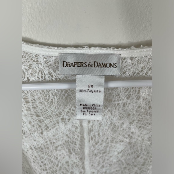 Draper's & Damon's Floral Lace Kimono Cardigan Events Summer Plus Size 2X - Picture 9 of 13